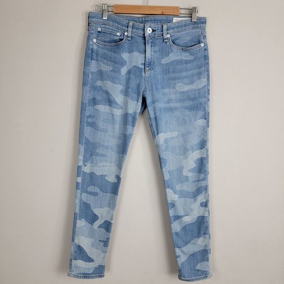 rag & bone Jeans Cate Mid-Rise Faded Camo Ankle Skinny Denim Womens 29 Preppy - Picture 2 of 13